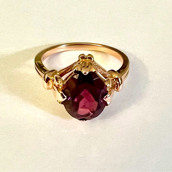 14k Rose Gold Rhodolite Garnet Ring - Picture 1 of 12